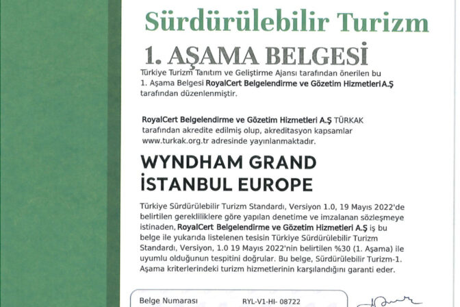 Sürdürülebilir Turizm Belgesi